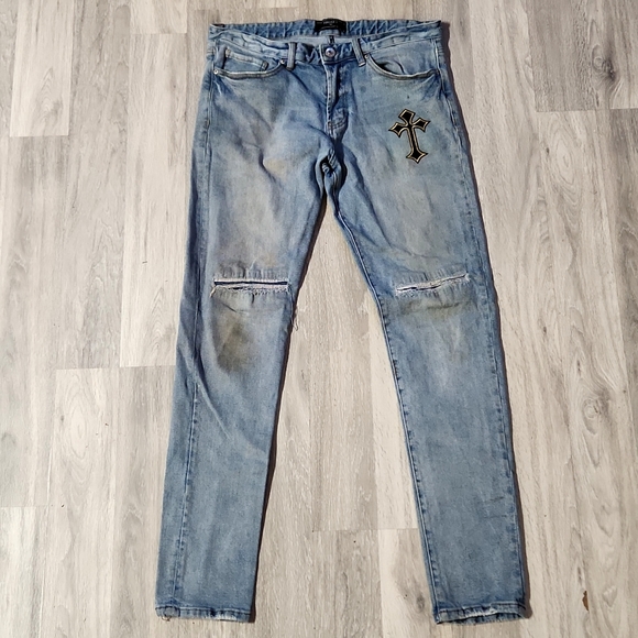 Men's forever 21 jeans cross patch size 33 Denim jeans - Picture 3 of 3